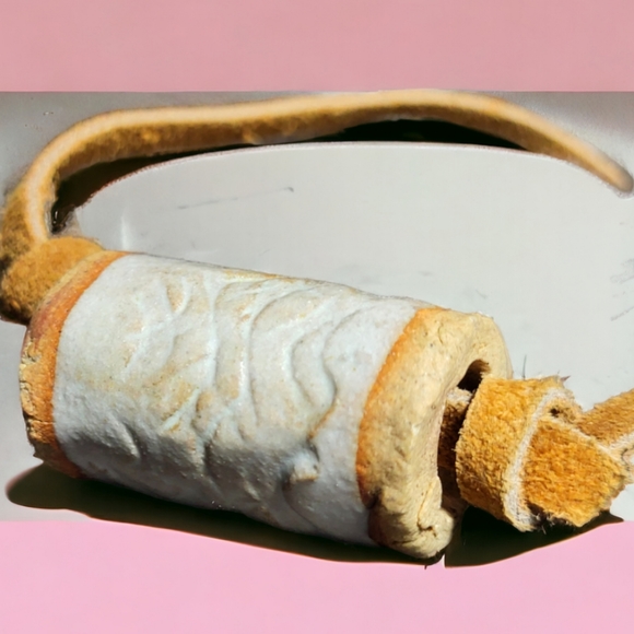 Hand-made Large Clay Bead & Leather cord Necklace - Picture 5 of 5